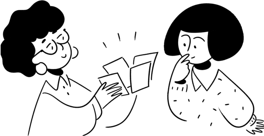 ภาพประกอบของที่ปรึกษากำลังทำงานร่วมกับสมาชิกทีมขององค์กรไม่แสวงหากำไร