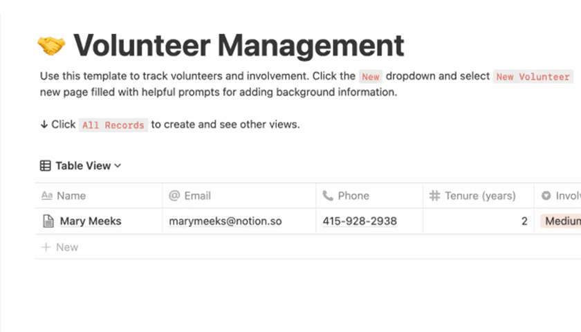 ภาพผลิตภัณฑ์เทมเพลตการจัดการอาสาสมัคร